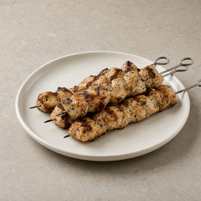 Chicken Souvlaki Plate.